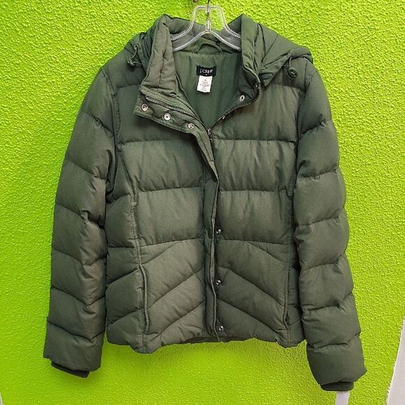 J. Crew Jackets & Blazers - J. Crew Women's Green Puffer Jacket